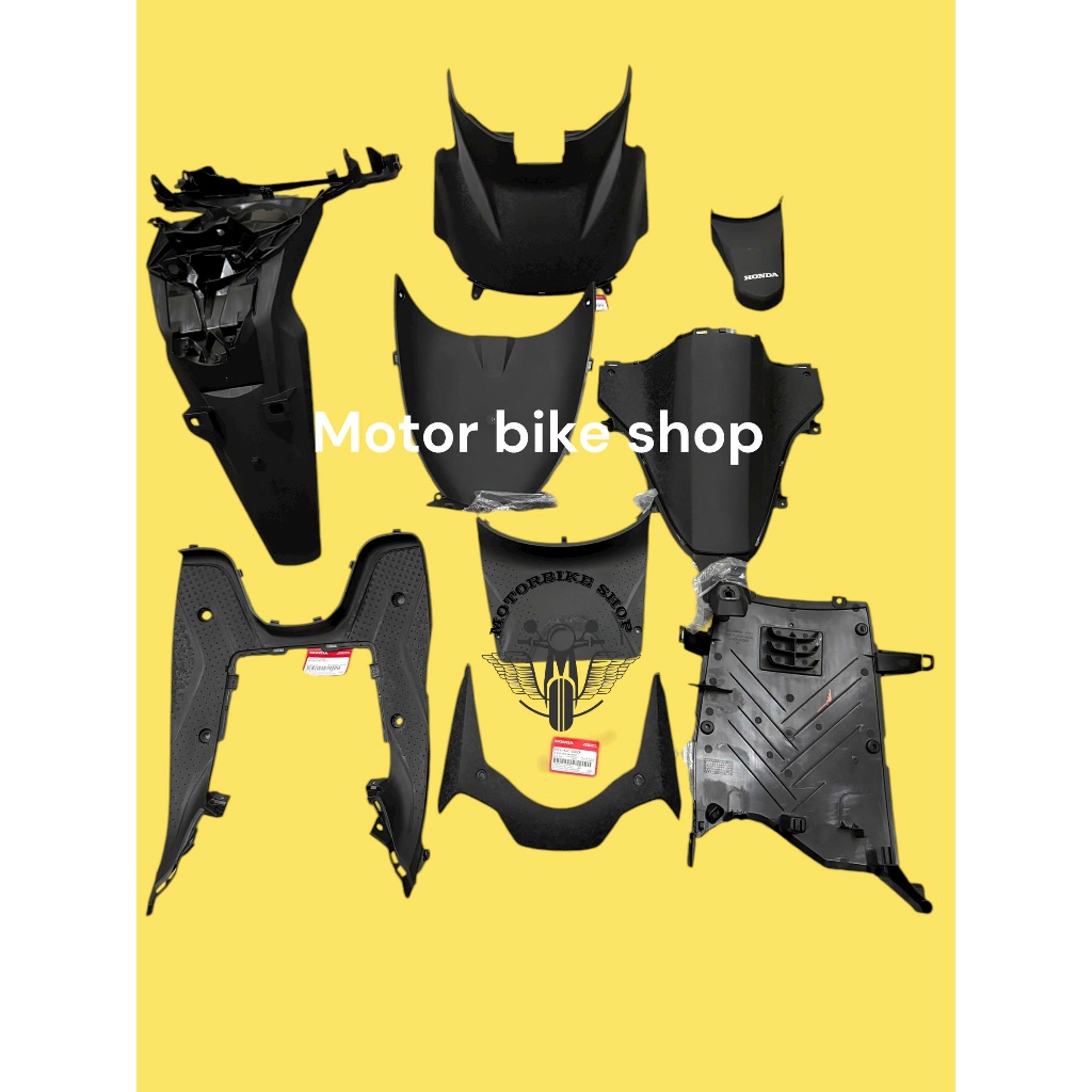 bộ 9 món nhựa nhám đen dàn áo xe Vision 2021-2025 chính hãng