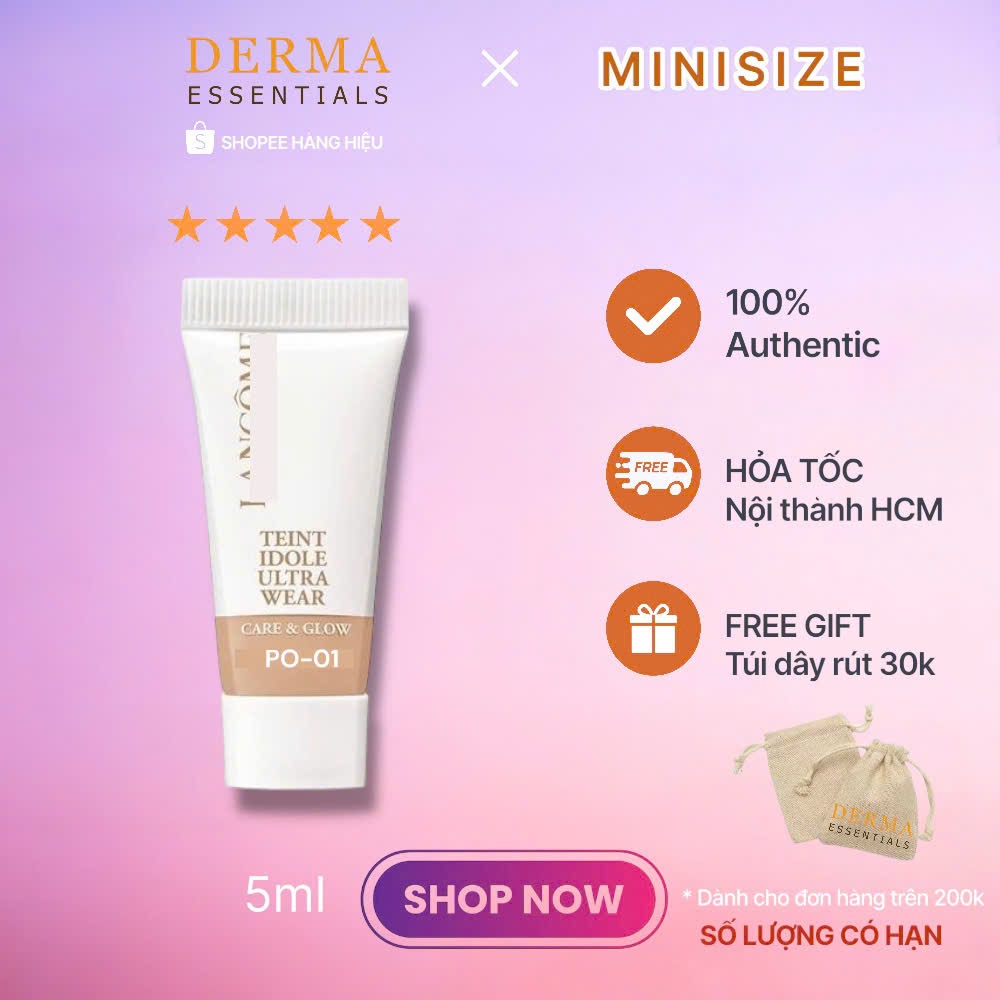 [Travelsize 5ml màu PO-01] Kem nền L.C Teint Idole Ultra Wear Care Glow - che phủ và mịn mượt da