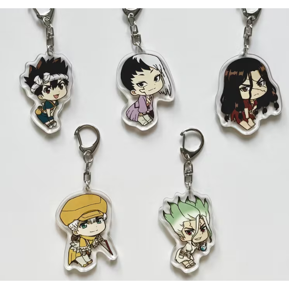 Móc khóa Acrylic Dr. Stone, Móc khóa phụ Dr. Stone với hình các nhân vật Senku Ishigami, Taiju Oki, 