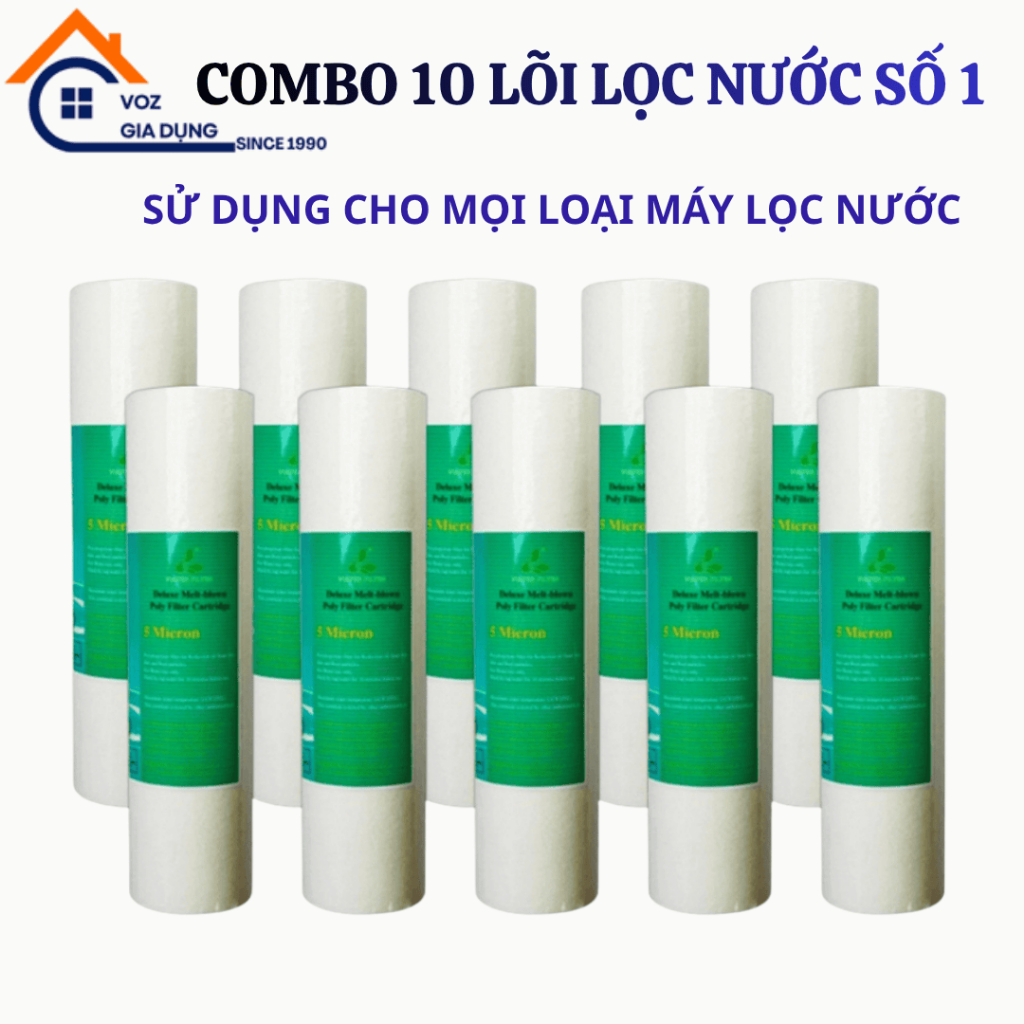 Combo 10 lõi lọc nước số 1 , lõi lọc nước số 1 sử dụng cho tất cả các loại máy lọc nước