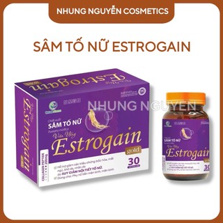  Mẫu Mới - Viên Uống Sâm Tố Nữ Estrogain Hỗ Trợ Sáng Đẹp Da Cải Thiện Nội Tiết - 1 Lọ 30 Viên Thực phẩm chăm sóc sắc đẹp 