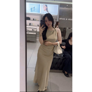 ĐẦM LỤA SATIN CỔ ĐỖ XUẤT ZR