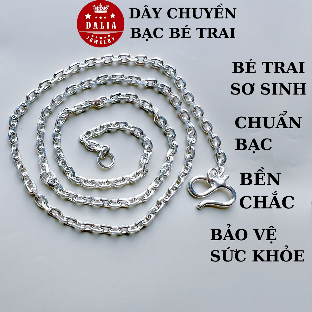 Dây chuyền bạc bé trai sơ sinh chuẩn bạc ta nguyên chất DaLiA Jewelry vòng cổ bạc trẻ em sơ sinh