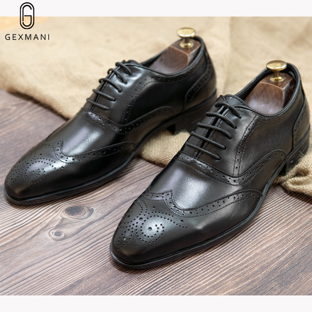 Giày tây nam oxford cao cấp da bò thật bảo hành 1 năm - Mã T12