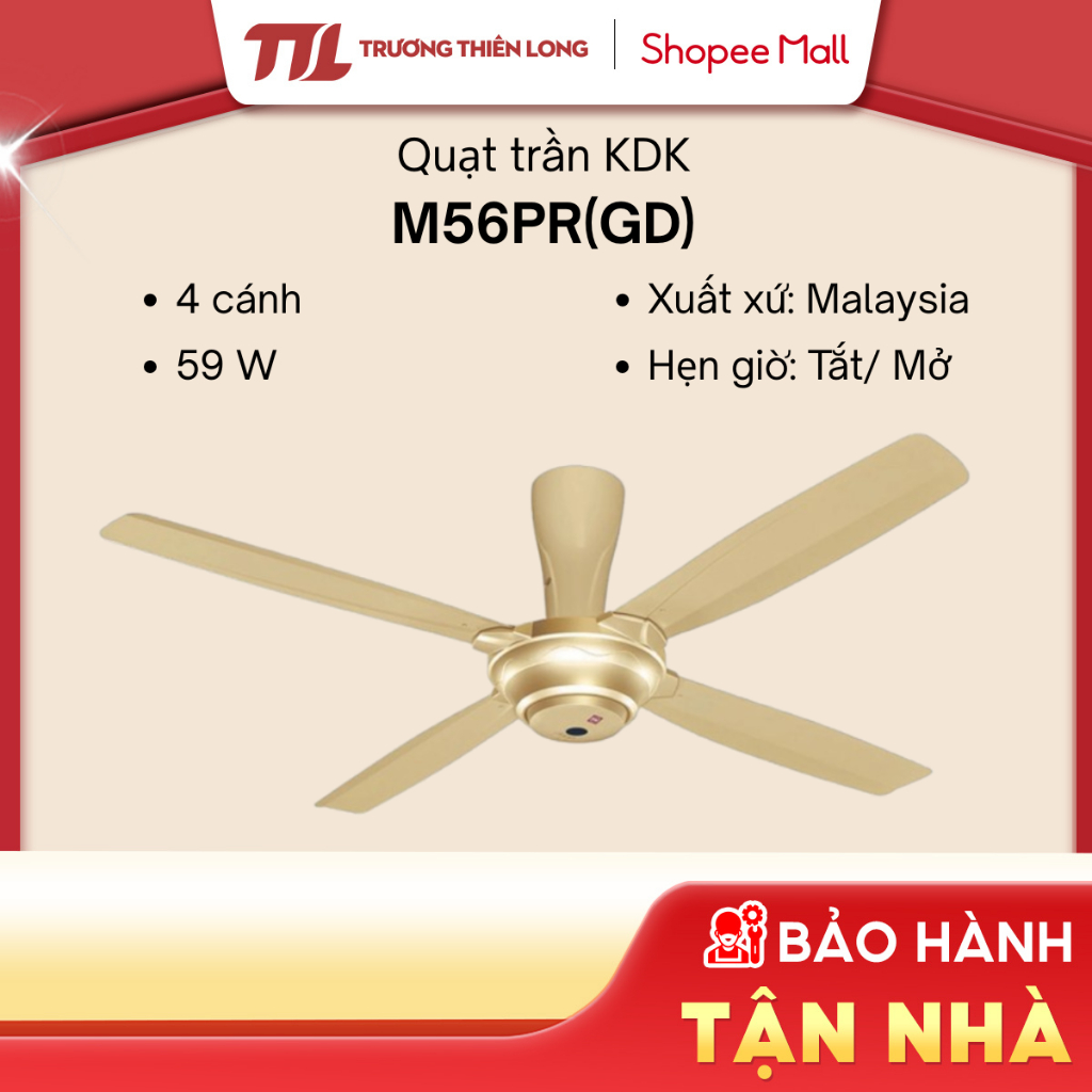 M56PR(GD) | M56PR(SIL) - Quạt Trần KDK 4 Cánh - [GIAO TOÀN QUỐC]