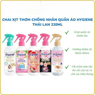 Hygiene Xịt Thơm Giảm Nhăn Quần Áo Khử Mùi Lưu Hương Chai 220ml
