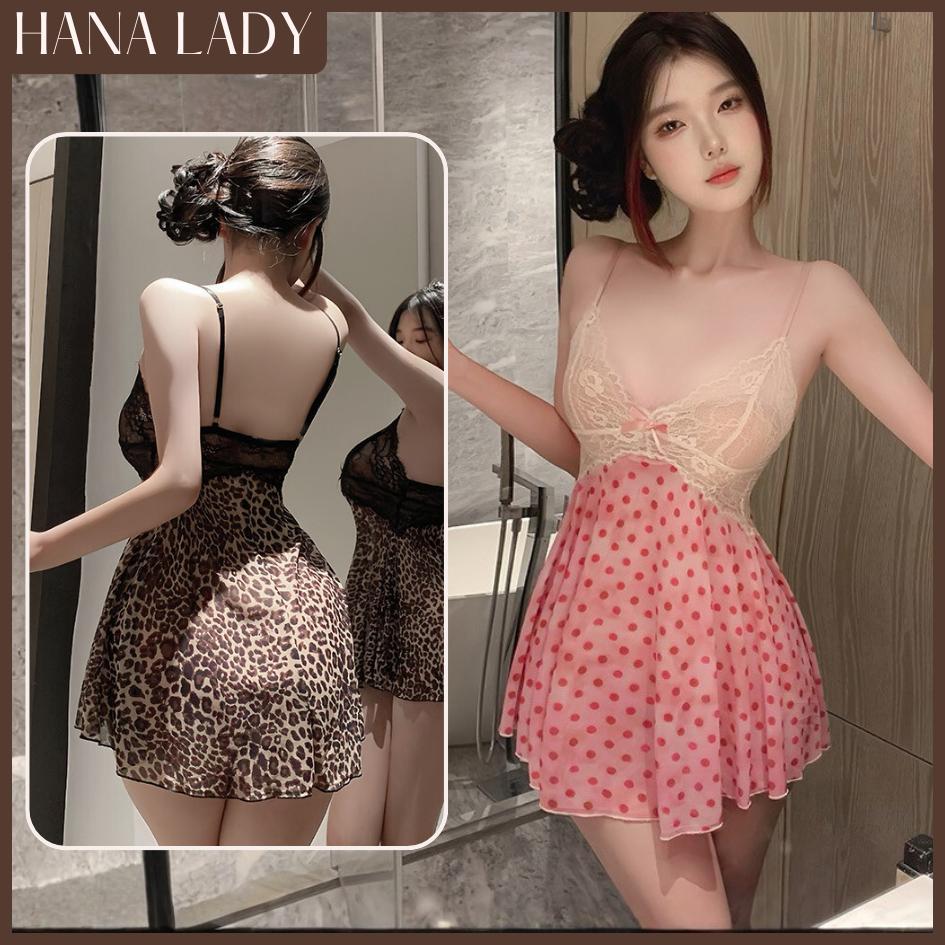Váy Ngủ Ren - Đầm Ngủ Ren Xòe Họa Tiết Dễ Thương Mặc Nhà VN677