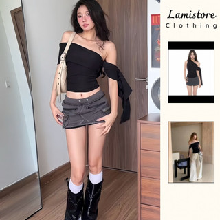  Áo Thun Body Áo Lệch Vai Bèo Tà 1 Bên Tay Ngắn Cá Tính Chất Thun Borip Lụa Bản Cao Cấp By Lamis 