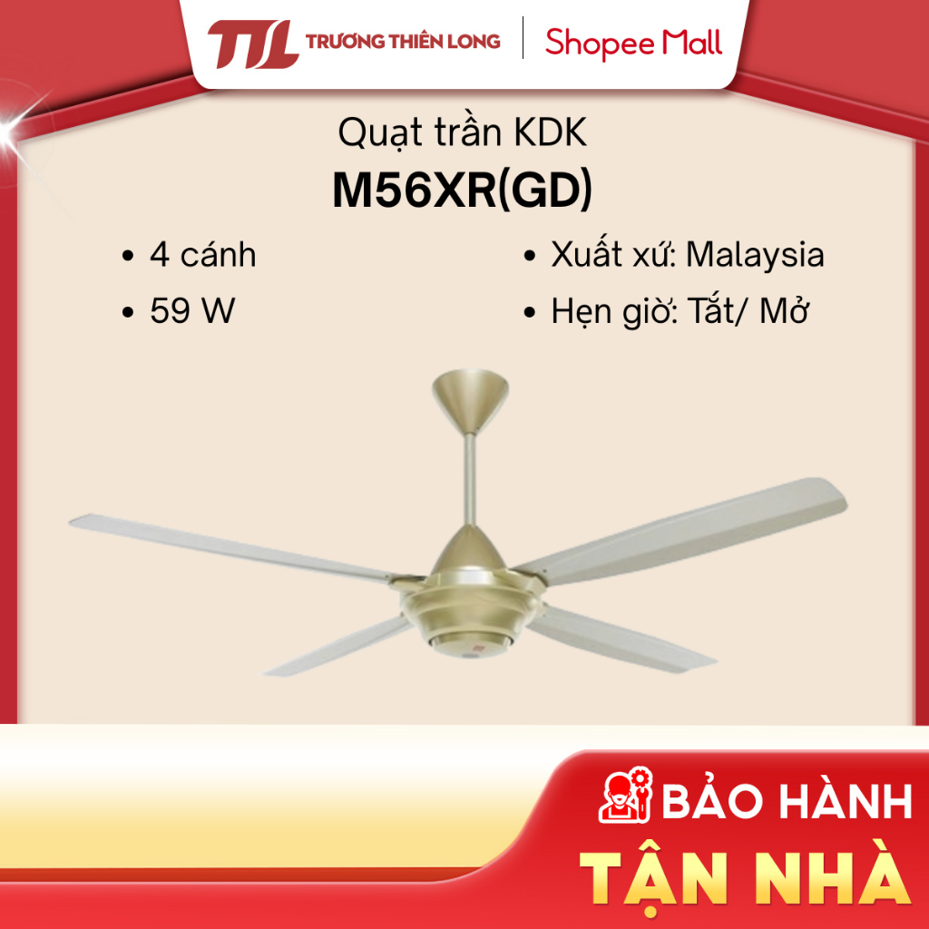 M56XR(GD) | M56XR(SIL) - Quạt Trần KDK 4 Cánh - [GIAO TOÀN QUỐC]