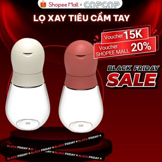  Lọ xay tiêu cầm tay COPCOP cối xay tiêu thủy tinh mini trục quay chỉnh độ mịn và xay nhiều gia vị 