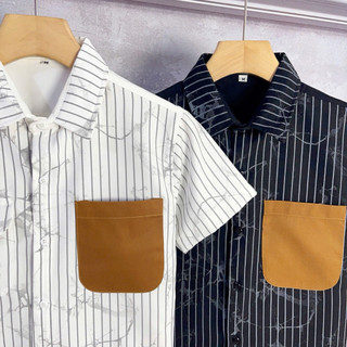 ÁO SƠ MI COTTON LẠNH SỌC TAY NGẮN - SMTN