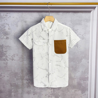 ÁO SƠ MI COTTON LẠNH SỌC TAY NGẮN - SMTN
