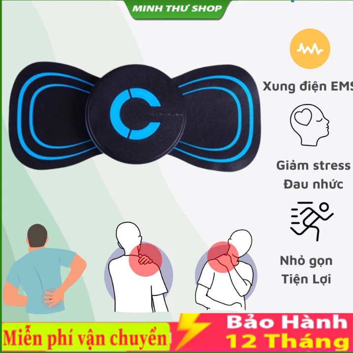Máy mát xa Mini có thể sạc lại xung Máy mát xa cổ bướm Máy mát xa có thể sạc lại để đau lưng