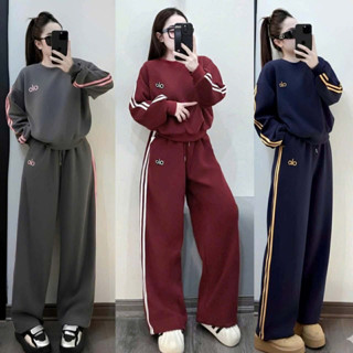  Sét bộ đồ nữ chất liệu nỉ tàu dày dặn quần ống suông free size_0L0 