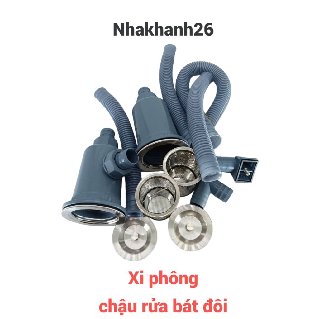 Xi phông đôi chậu rửa bát đôi