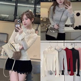    HÀNG QC L1  Áo Len Tăm Giữ Nhiệt Cổ Bèo 2 lớp Tay Loe Hàng QC co giãn 4 chiều 5 màu siêu xinh-Dành Cho Nữ 