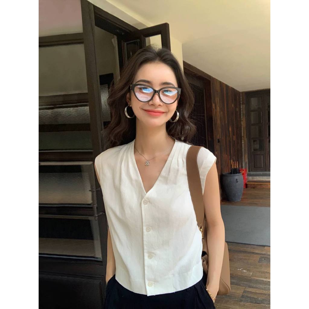 𝗟𝗶𝘁𝗮 𝗟𝗶𝗻𝗲𝗻 - |BEELY| - Áo sơ mi Linen tay hến