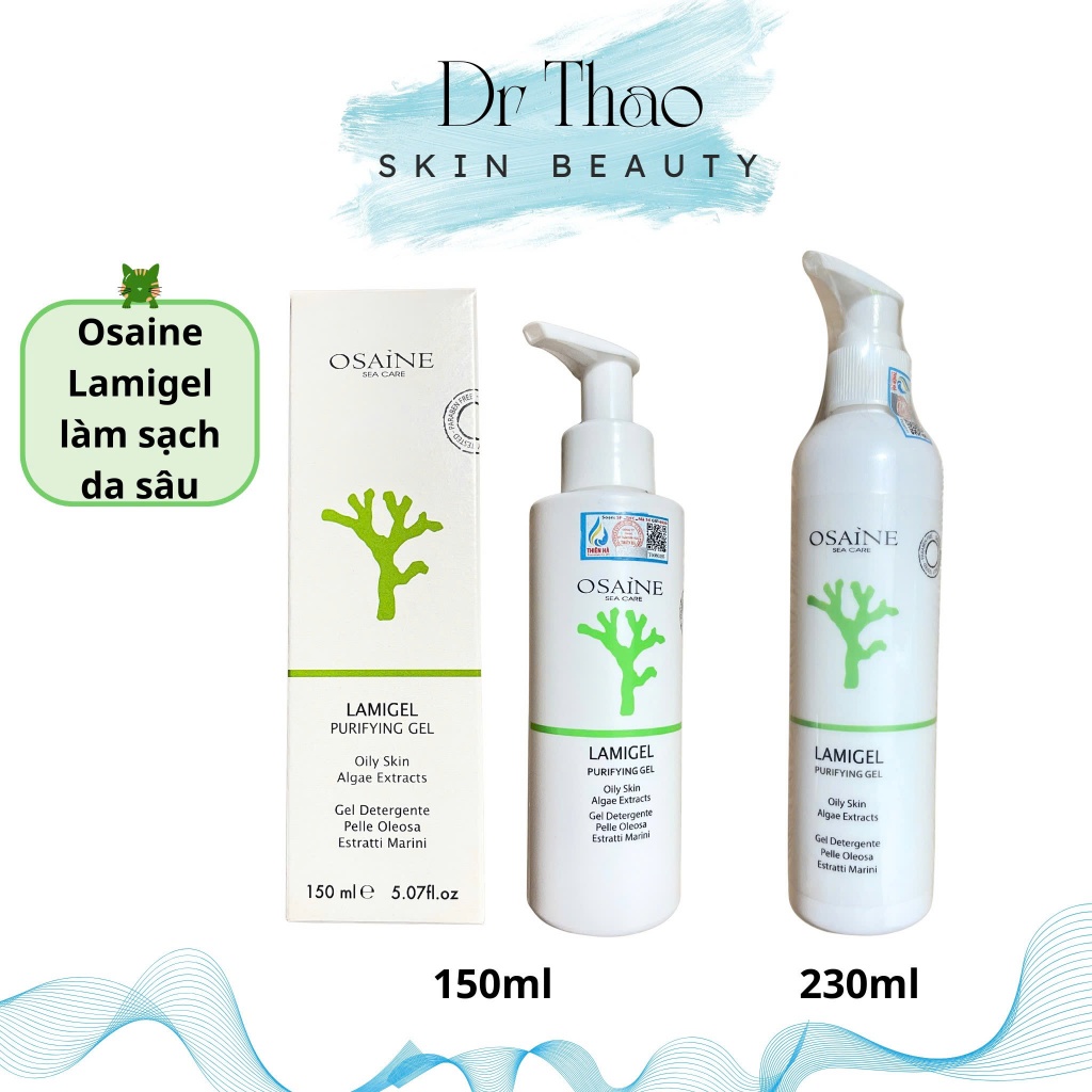 [150mL-230mL] Sữa rửa mặt dành cho da dầu, hỗn hợp, da mụn OSAINE LAMIGEL ITALYA