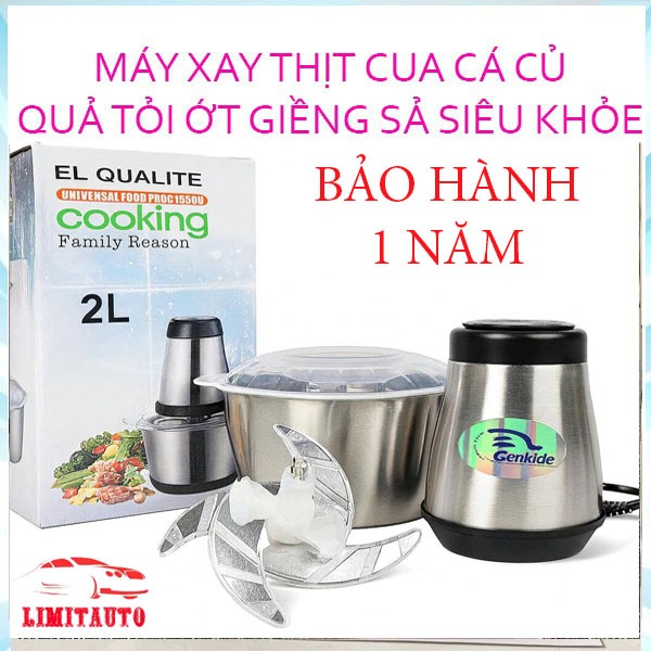 [ BẢO HÀNH 1 Năm ] Máy Xay Thịt - Cối xay thịt inox xay giò chả - Máy Xay Đa Năng Cối Inox 4 Lưỡi cao cấp, dày dặn