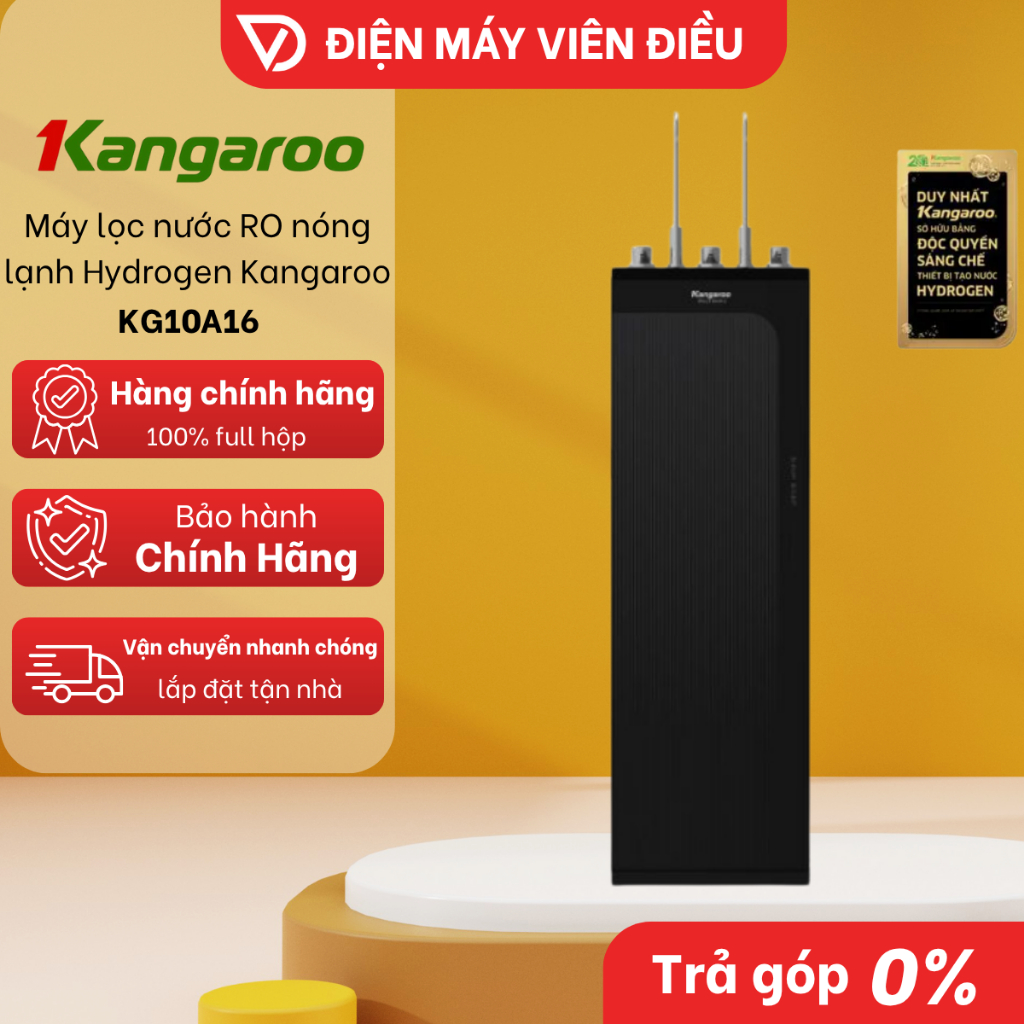 [FREESHIP NGHỆ AN] Máy lọc nước RO nóng lạnh Hydrogen Kangaroo KG10A16 lọc sạch nóng lạnh tiện lợi
