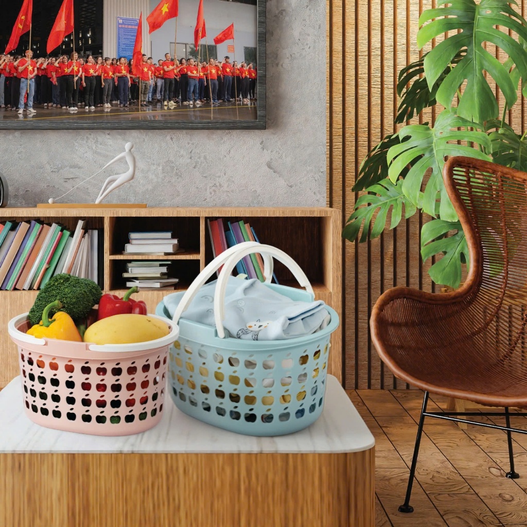 Rổ nhựa 3206 Việt Nhật, Giỏ nhựa để nhà tắm size to