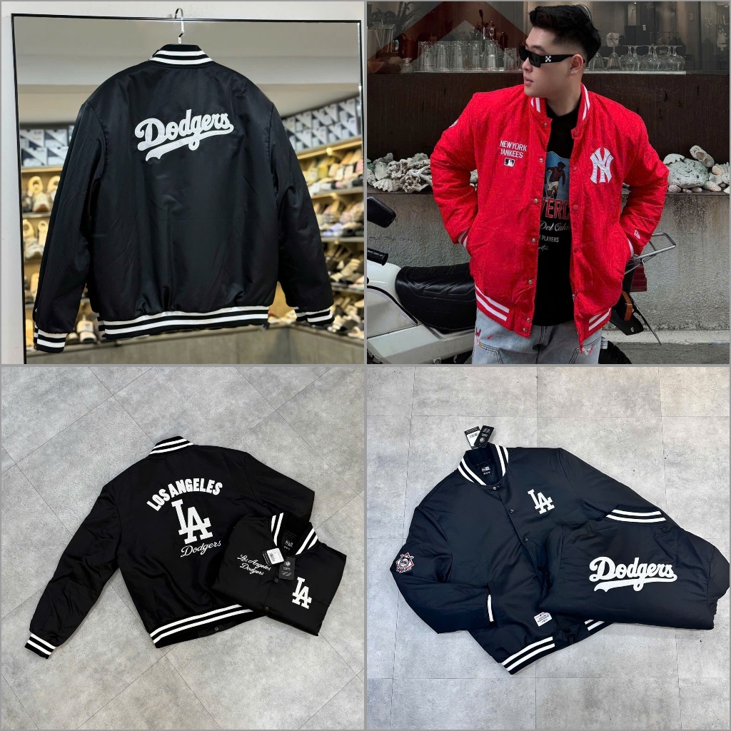 [CHÍNH HÃNG] Áo Khoác Jacket NEW ERA LA Dodgers Phao 14179154 * Áo Bomber MLB STADIUM JK31 NEYYAN Ch