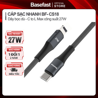  Cáp sạc nhanh 20W Basefast dây bọc dù dài 1m 2m cho Phone Xsm Xr 12 13 14 11 pro max 