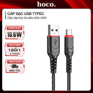  Dây sạc nhanh TYPE C Hoco cho Samsung Oppo Xiaomi Cáp bọc dù chống gãy gập dài 1m 2m 