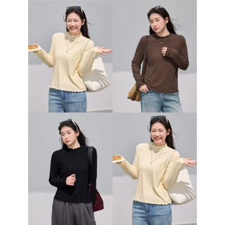  SẴN  BIGSIZE L-5XL  Áo Giữ Nhiệt Nữ Bigszie Trơn Tay Dài Dày Dặn Form Rộng Cổ Lọ Mùa Thu Kiểu Hàn Quốc Đơn Giản 