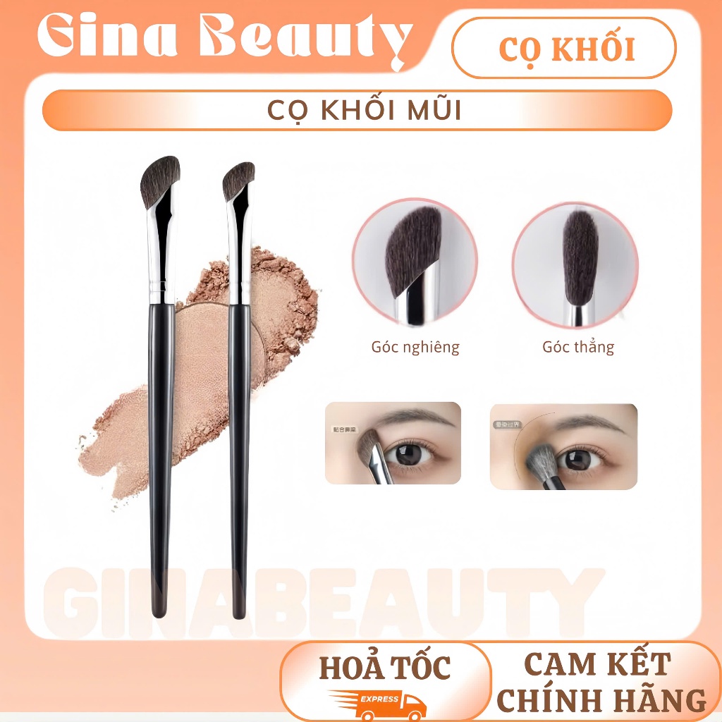 Cọ khối và bắt sáng mũi chuyên nghiệp, Cọ Khối Cọ Xéo Đánh Khối Mũi Đầu Vát Dẹt Lông Mềm Mại