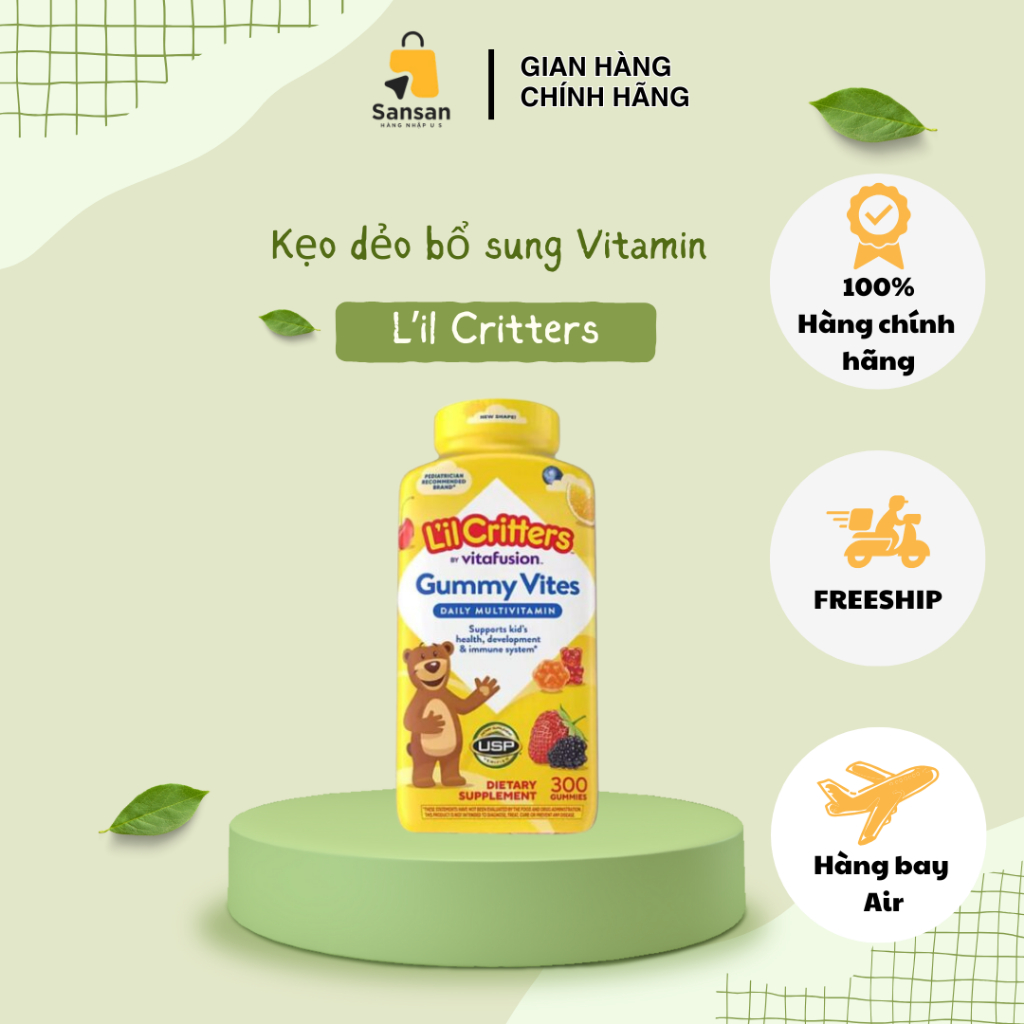 Kẹo Dẻo Bổ Sung Vitamin Lil Critter Gummy Vites Complete Multivitamin cho bé 300 viên Mỹ