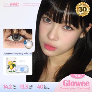  Kính áp tròng DABAE lens mắt xám sáng tự nhiên 3 tháng DIA 14.2mm có độ 0-8 GLOWEE GRAY 