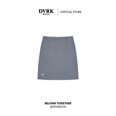 Chân Váy Midi Chữ A DVRK Prive Chất Vải Cotton Cao Cấp Màu Xám-25W