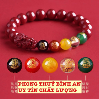 Vòng tay Chu Sa Tỳ Hưu ngũ lộ thần tài - Tặng Kèm Hộp Đỏ
