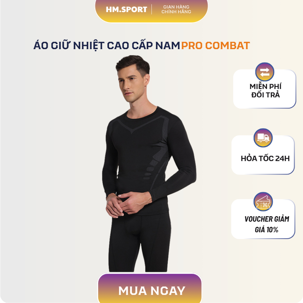 Áo Giữ Nhiệt Dài Tay Cao Cấp Pro ComBat , Áo Giữ Nhiệt Thể Thao Tập Gym Bóng Đá - TVSPORT.