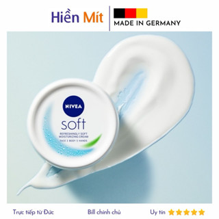  NIVEA nội địa Đức - Kem Dưỡng Ẩm Da Sáng Mịn có sẵn hộp thiếc và nhựa tuýp Creme SOFT Care xanh chính hãng thể cream 