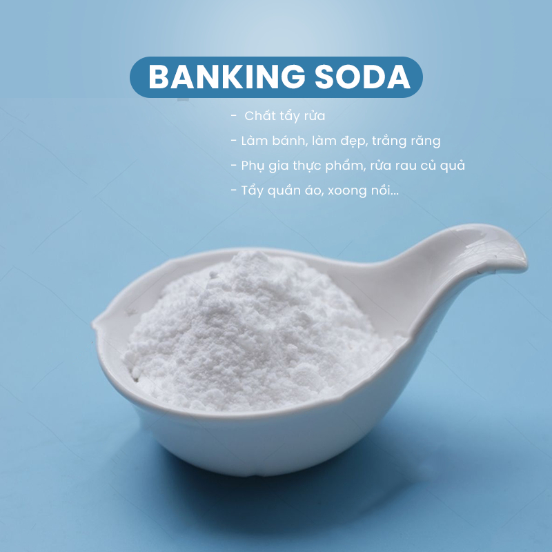 1kg Banking soda làm bánh, tẩy rửa kết hợp chanh giấm làm sạch vết bẩn
