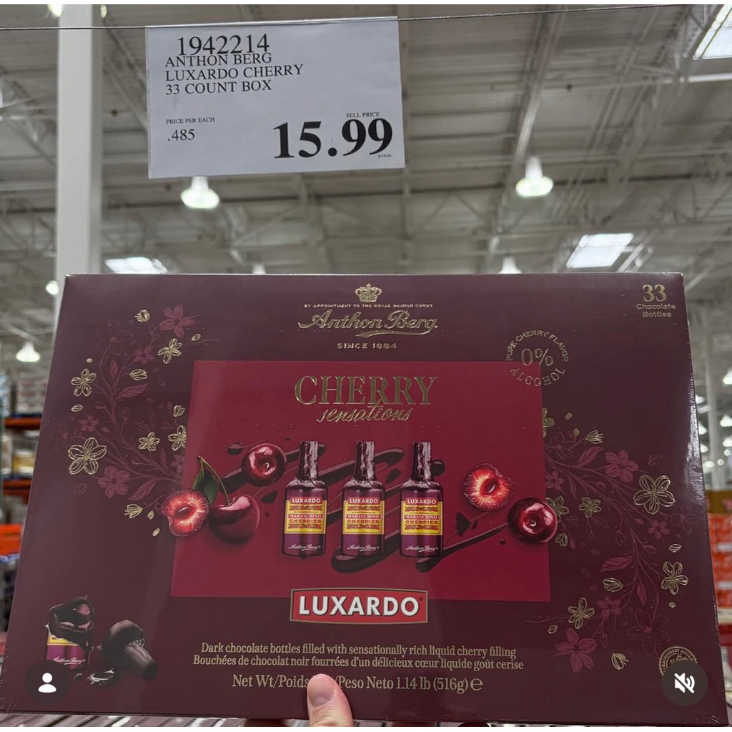 🍫🍾🍒 HỘP 33 CHAI SOCOLA ĐEN ĐẮNG NHÂN RƯỢU ANH ĐÀO CAO CẤP SANG TRỌNG CỦA MỸ ANTHON BERG CHERRY SENSA