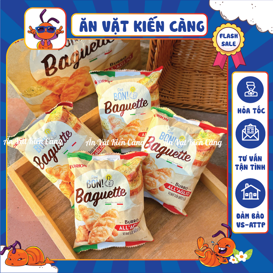 Bánh Mì Baguette Bon Orion Nướng Vị Bơ Tỏi Kiểu Ý, Bánh Mì Ăn Vặt Thơm Ngon