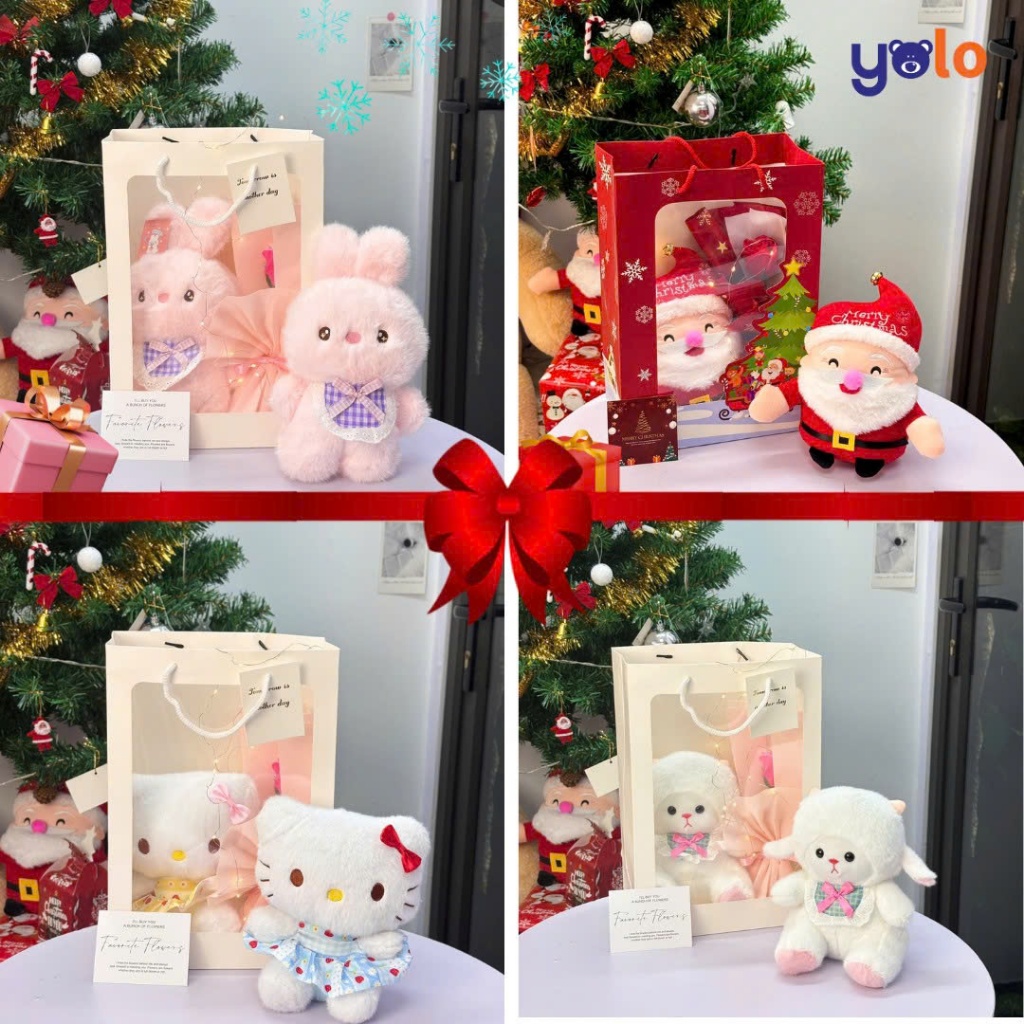 Sét quà ST1 gấu bông siêu dễ thươn trong túi . quà tặng, tốt nghiệp bao gồm gấu+ hoa+túi+ đèn+thiệp 