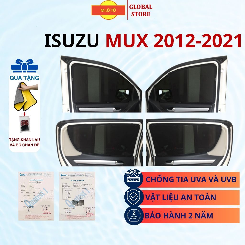 Rèm che nắng chống UV xe Isuzu MUX 2012-2021 - Loại 1 Mr Ô TÔ  - Bảo hành 2 năm.