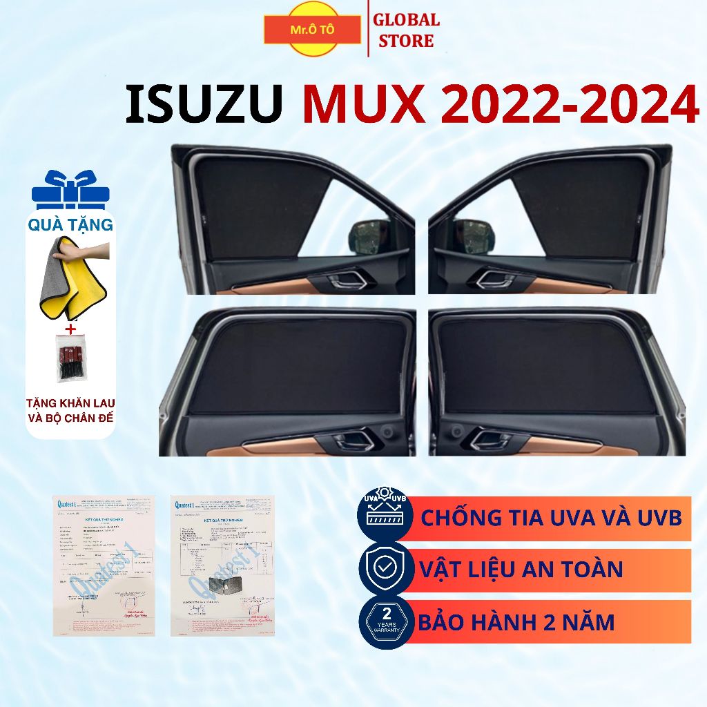 Rèm che nắng chống UV xe Isuzu MUX 2022-2025 - Loại 1 Mr Ô TÔ  - Bảo hành 2 năm.