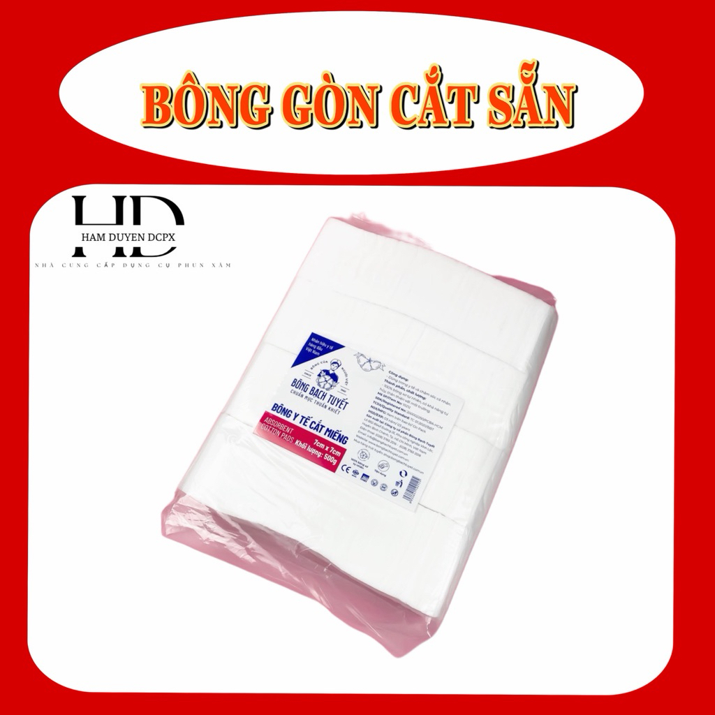Bông gòn cắt sẵn, bông gòn bạch tuyết cắt sẵn 7x7 - DCPX HÀM DUYÊN