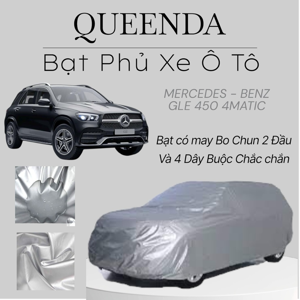 Bạt Phủ Xe Ô Tô Mercedes GLE 450 Vải Dù Tráng Bạc Chống Mưa, Nắng Tốt Kèm Hộp Đựng - Bạt Trùm Xe Ô T