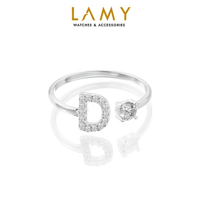 Nhẫn bạc nữ LAMY D Initial Ring Silver 8270 - Nhẫn bạc ta cao cấp