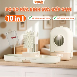  Bộ cọ rửa bình sữa Topgiakids silicone an toàn đa năng gấp gọn tiện lợi dễ mang theo 