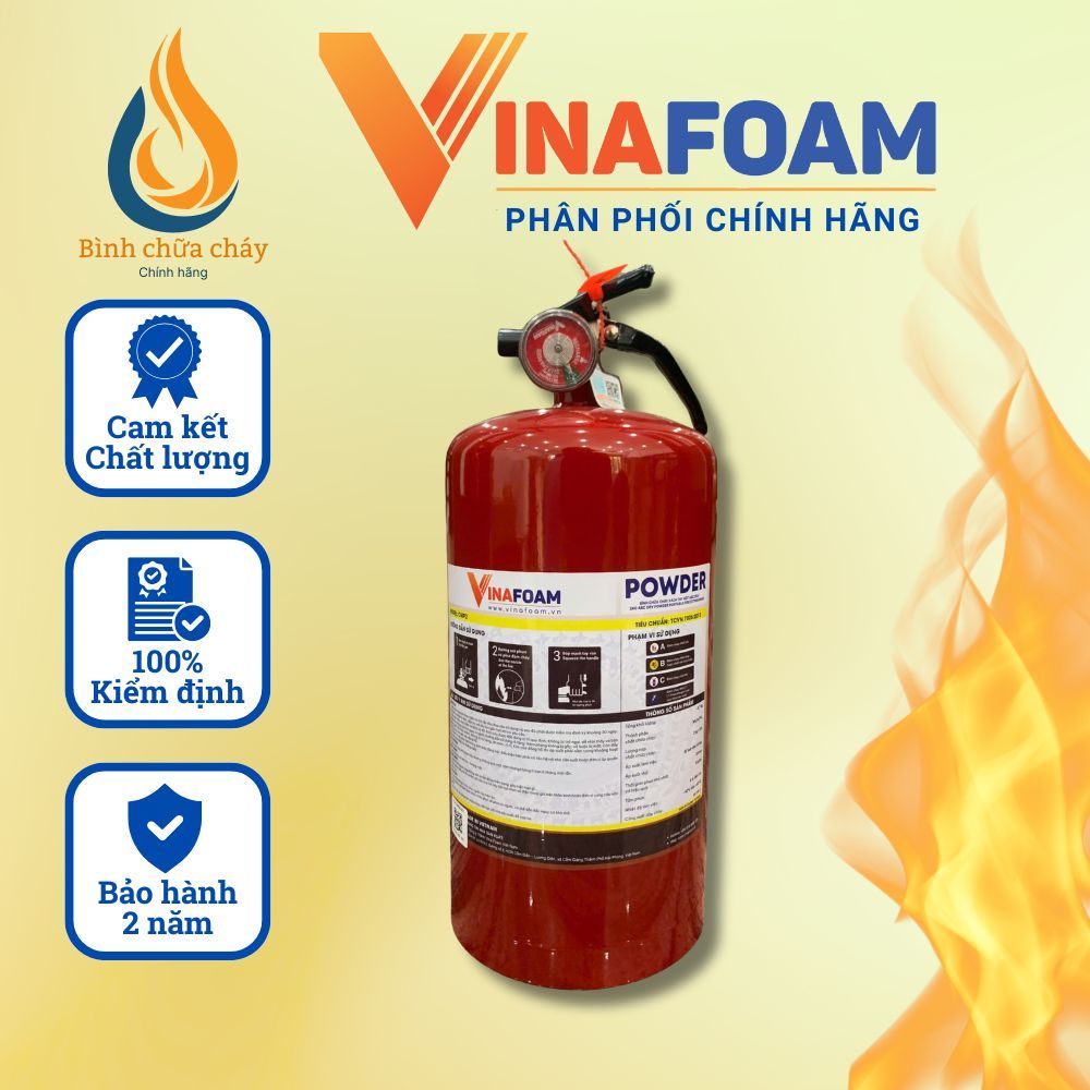 Bình chữa cháy Bột ABC 2kg cho ô tô VINAFOAM