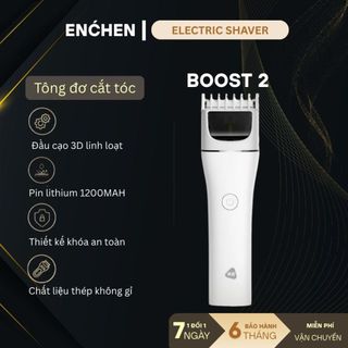  Tông đơ cắt tóc Enchen Boost Boost 2,lưỡi cắt thép không gỉ pin dùng đến 80 phút - BH 6 tháng 