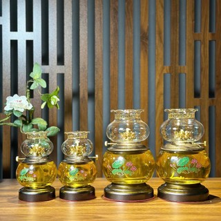  Đèn Dầu Thờ Lưu Ly Hoa Sen Cao Cấp - Tuệ Nga 