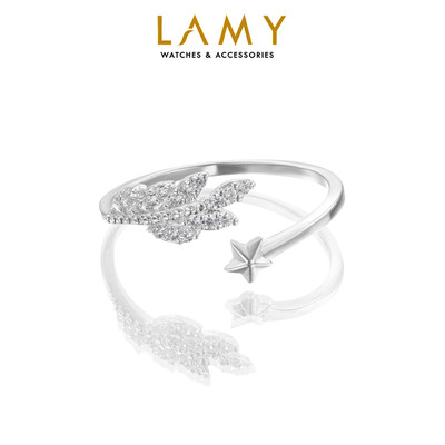 Nhẫn bạc nữ LAMY Olive Leaf And Star Ring Silver 8181 - Nhẫn bạc ta cao cấp